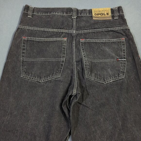 Southpole Jeans Men's 38 Fits 37x31 Black Baggy Denim Authentic Collection Y2K - Picture 3 of 15